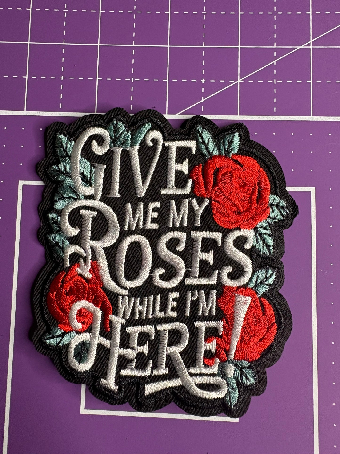 Embroidered Rose Quote Patches – 3 Designs
