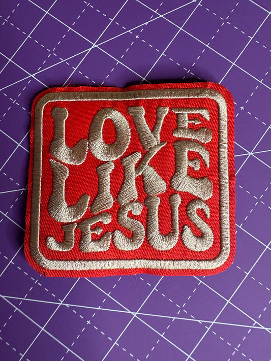 Jesus Saves Embroidered Patch Set – Red & Black