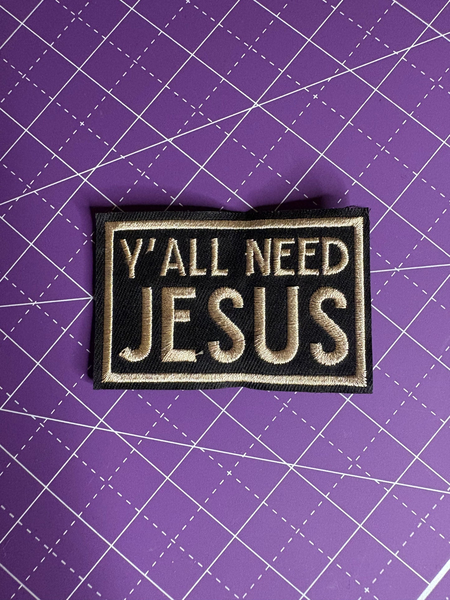 Jesus Saves Embroidered Patch Set – Red & Black