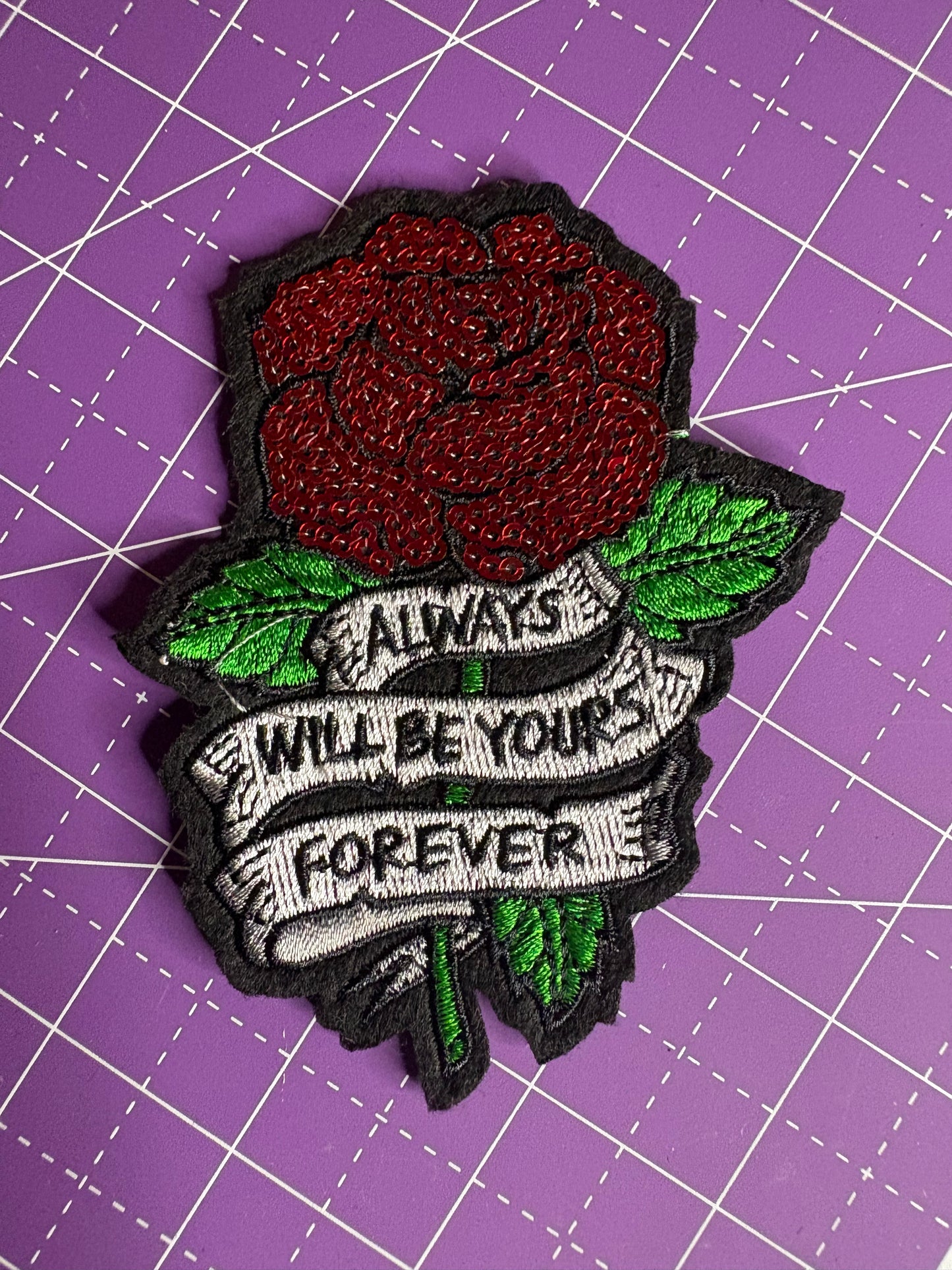 Embroidered Rose Quote Patches – 3 Designs