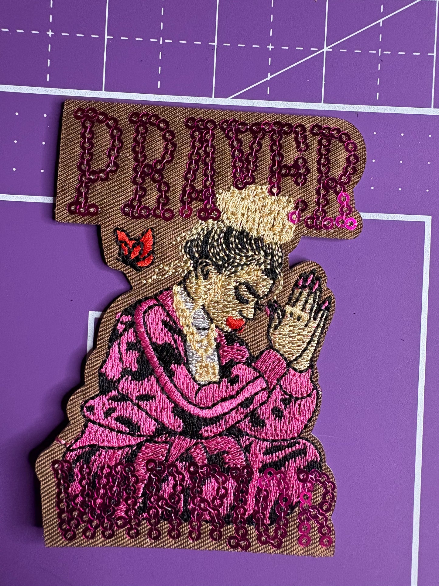 Faith & Prayer Embroidered Iron-On Patches | Spiritual & Black Art Collectio