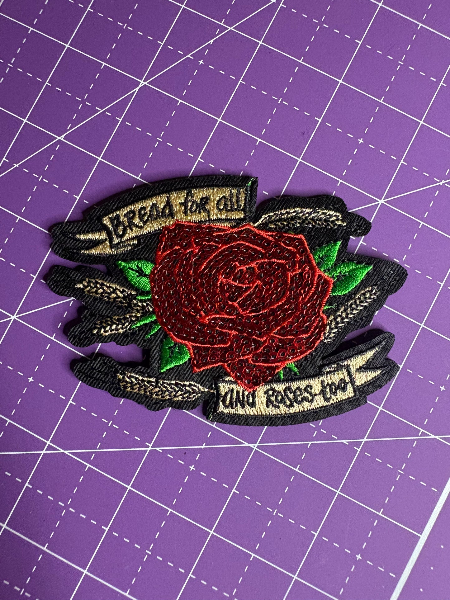 Embroidered Rose Quote Patches – 3 Designs