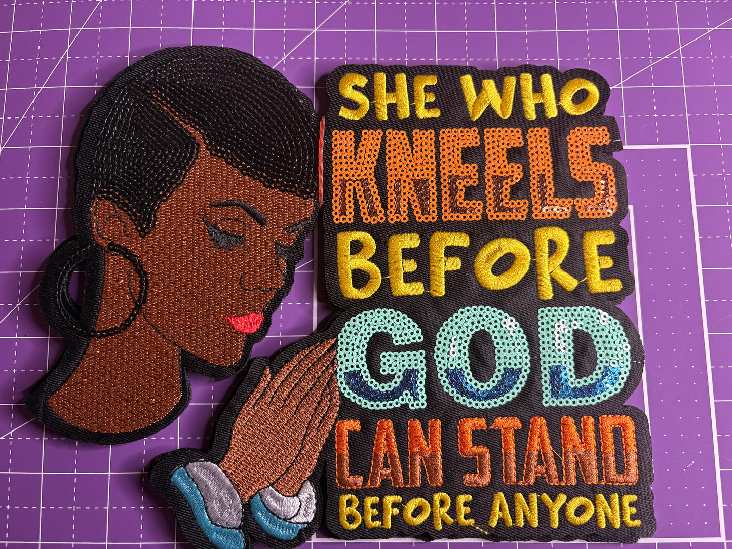 Bold Faith Sequin Statement Patches – Large Christian Jacket Back Patches