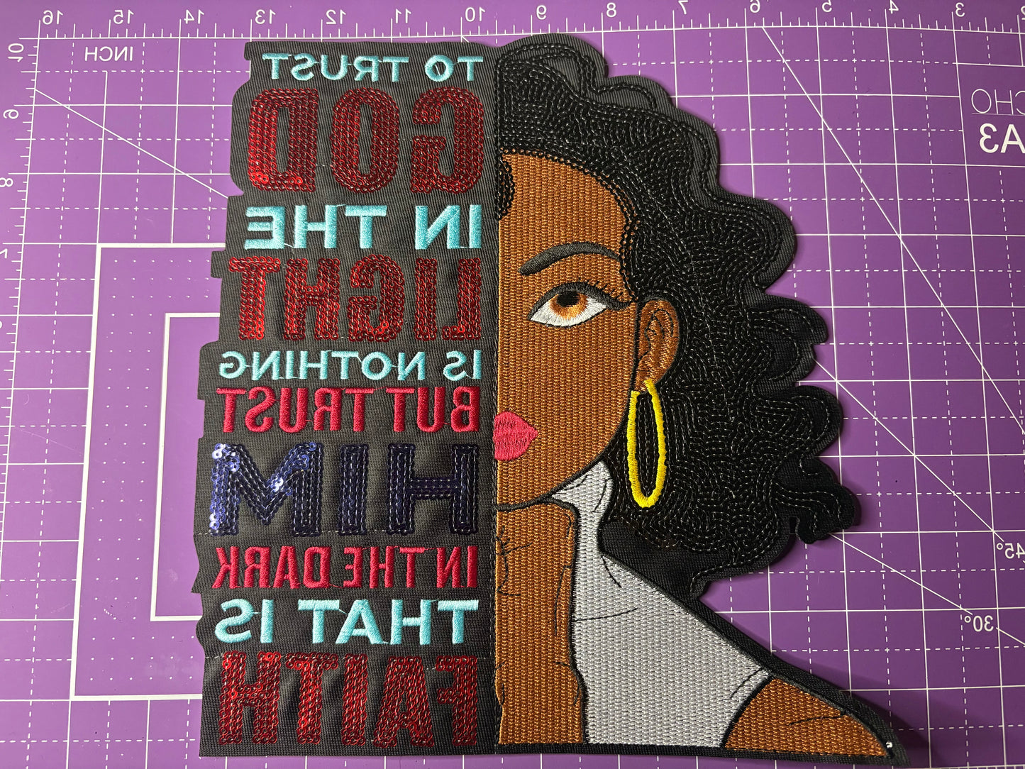 Bold Faith Sequin Statement Patches – Large Christian Jacket Back Patches